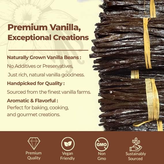 Buy Bulk Vanilla Beans for Baking, Extracts & More – Grade A (1 lb Pack)