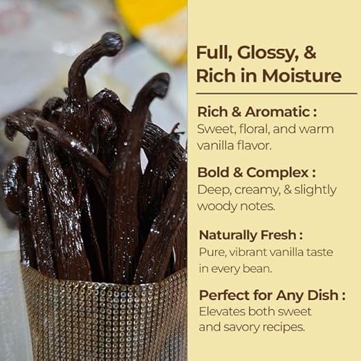 25 Premium Whole Ugandan Vanilla Beans Grade A  - For making Vanilla Extract