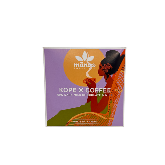 Manoa Chocolate Kope Coffee 60% Dark Milk Chocolate & Nibs Mini Bar
