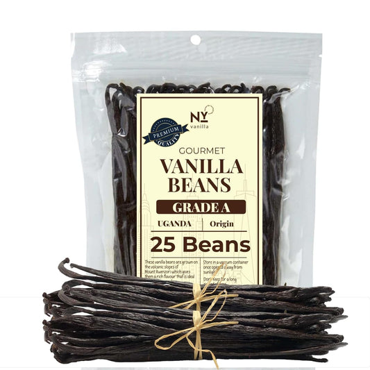 25 Premium Vanilla Beans Grade A  – Gourmet Vanilla Pods for Baking & Extract