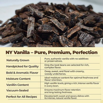 Premium Vanilla  Cuts - 1 lb. From Whole Vanilla Beans Grade B | Cut and Sorted for Easy Use