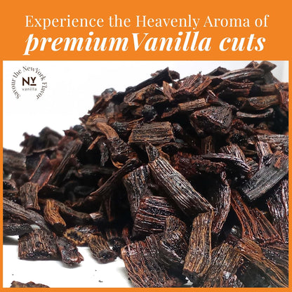 Premium Vanilla  Cuts - 1 lb. From Whole Vanilla Beans Grade B | Cut and Sorted for Easy Use