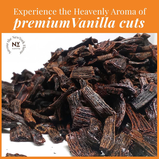 Premium Vanilla  Cuts - 1 lb. From Whole Vanilla Beans Grade B | Cut and Sorted for Easy Use