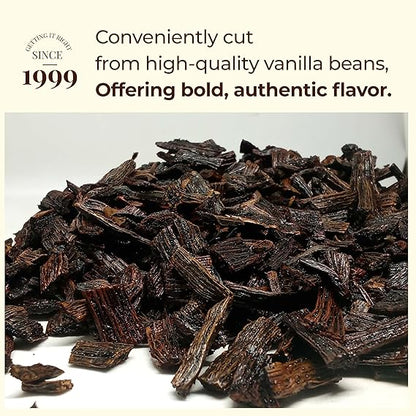 Premium Vanilla  Cuts - 1 lb. From Whole Vanilla Beans Grade B | Cut and Sorted for Easy Use