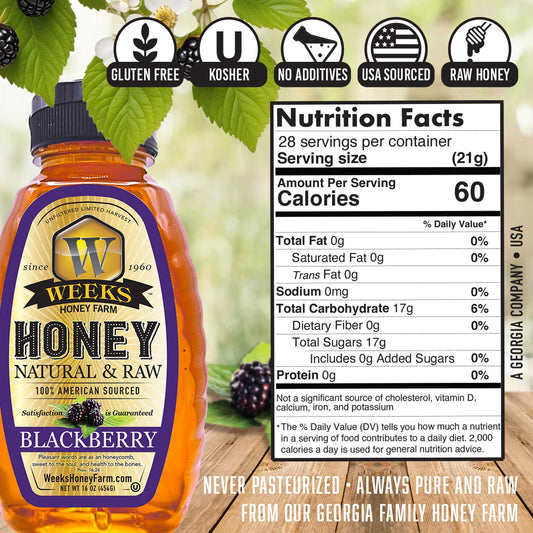South Georgia Raw Blackberry Honey - Pure, Local, Mono-Floral Raw Honey