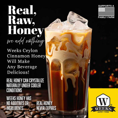 Weeks Infused All-Natural Raw Ceylon Cinnamon Honey, 22 Ounce