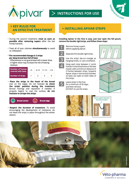 Apivar Varroa Mite Treatment Strips