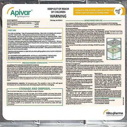 Apivar Varroa Mite Treatment Strips