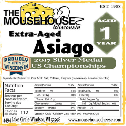 Asiago, Extra Aged -  Approx wt. 7 Ounces