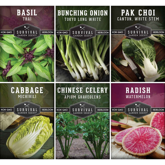 Asian Vegetable Seed Collection - 6 Vegetables for Asian Cuisine