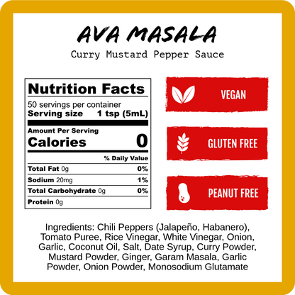 Ava Masala - Curry Mustard Pepper Sauce (9oz)