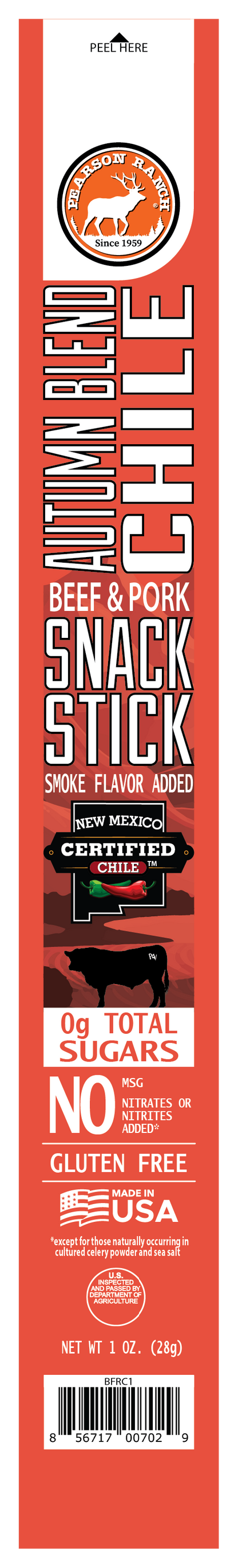 Autumn Blend Chile Beef & Pork Snack Stick