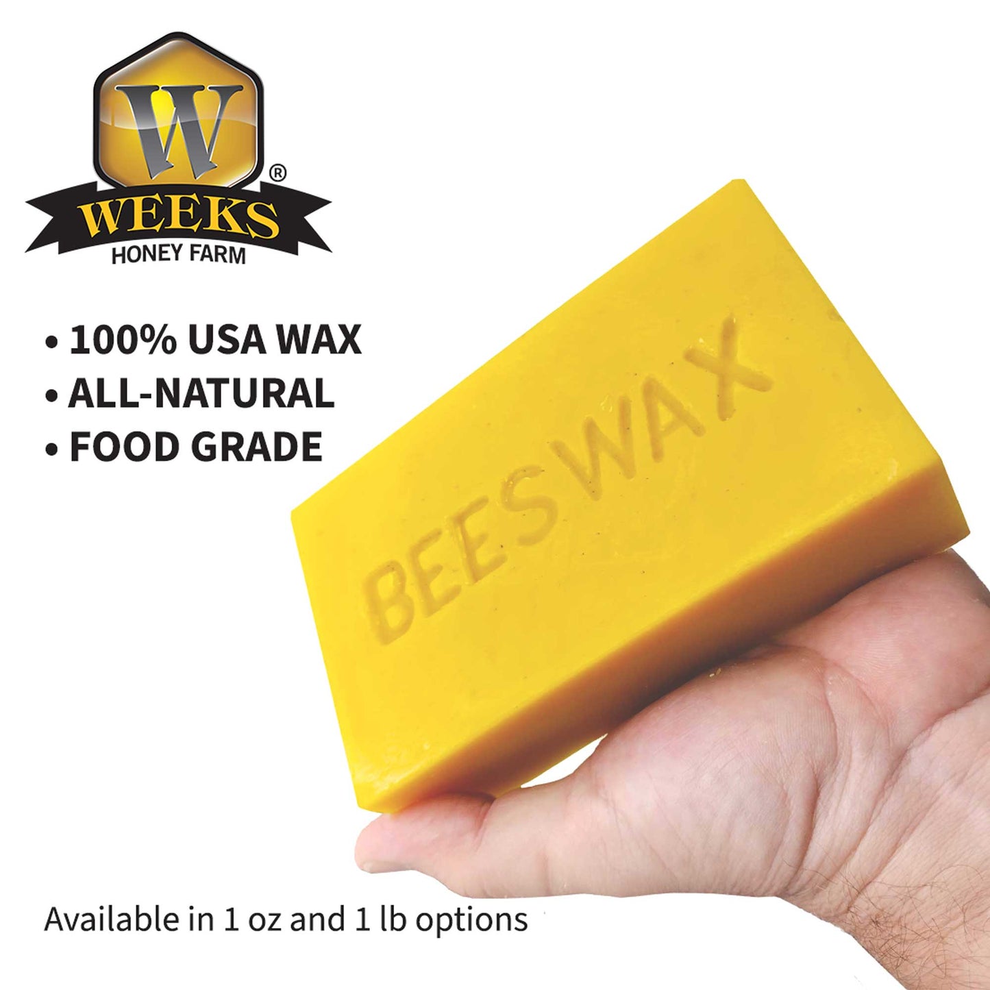 Pure American Beeswax Perfect for Glazing, Sealing, and Candle Making | Weeks Honey Farm