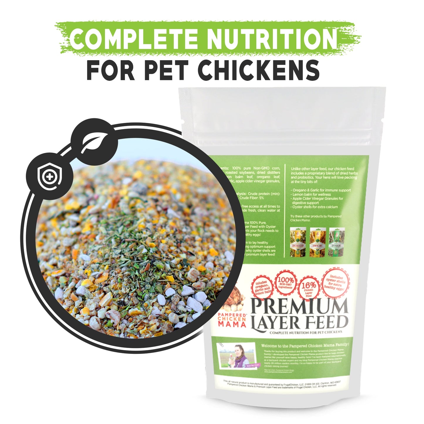 Herbal Layer Feed With Oregano & Garlic - [Oyster Shells Pre-mixed in]