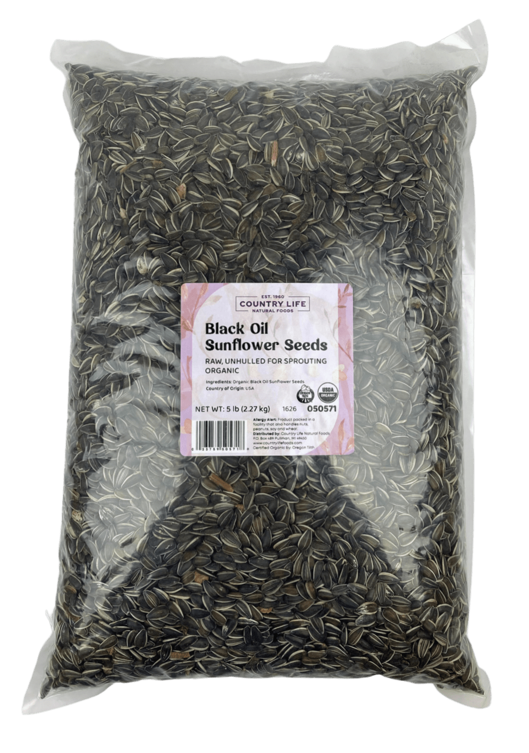 Sunflower Seeds, Black Oil, Unhulled For Sprouting, Organic, image 3 of 3