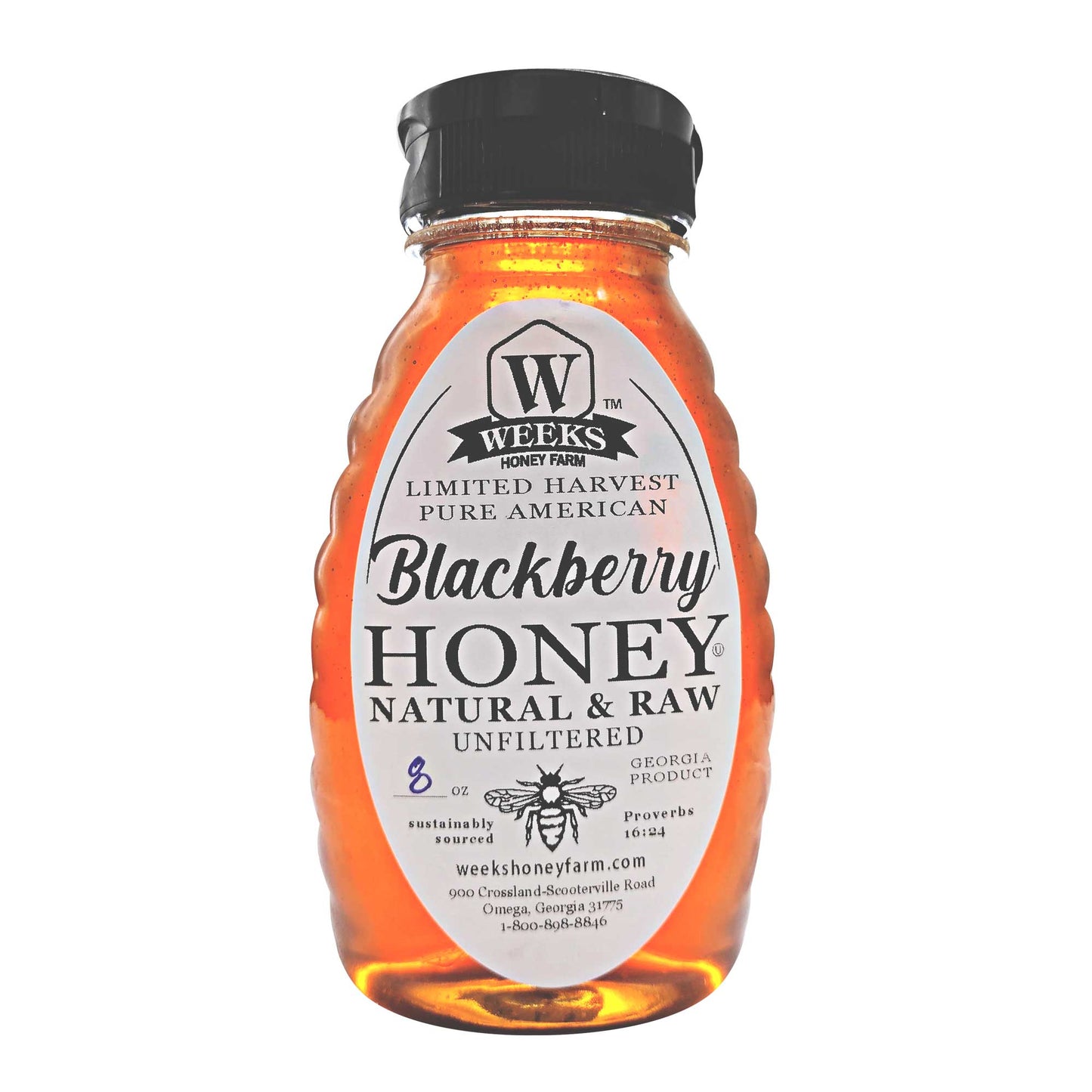 South Georgia Raw Blackberry Honey - Pure, Local, Mono-Floral Raw Honey