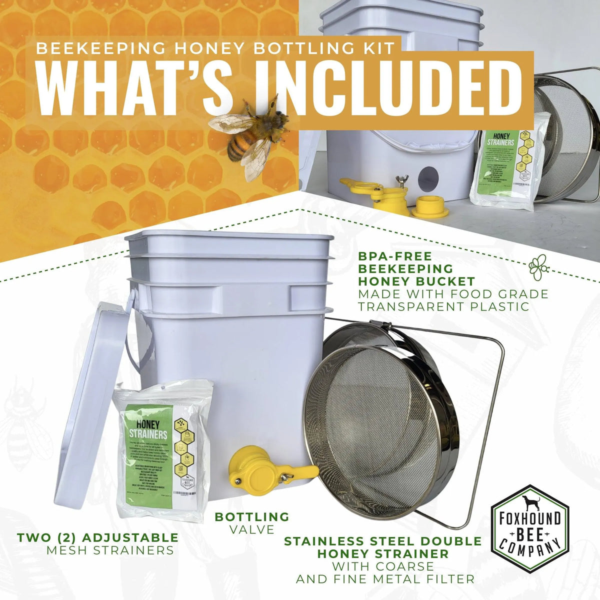 Bottling Bucket Kit with Honey Gate and Strainers, image 5 of 8
