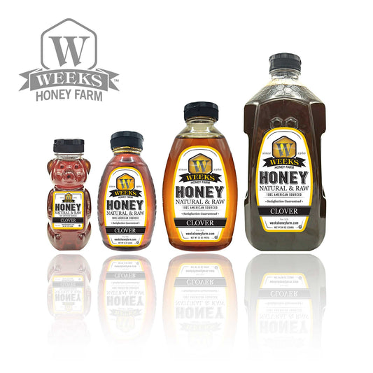 All-Natural Pure Raw Clover Honey - Sweet, Light, & Nutrient-Rich, No Additives, Sourced from American West Clover Fields