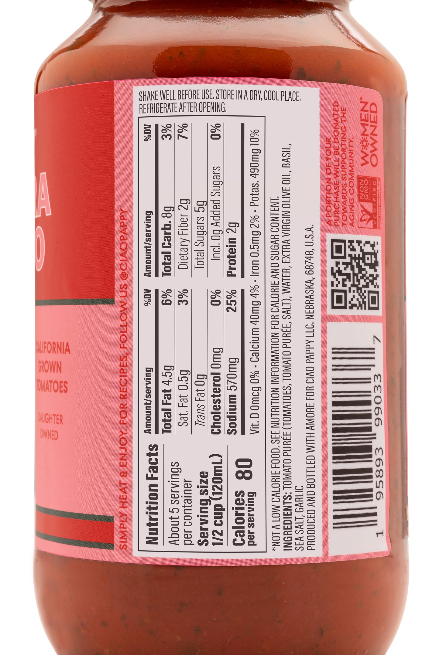 Marinara Classico – Garlic & Basil Tomato Sauce