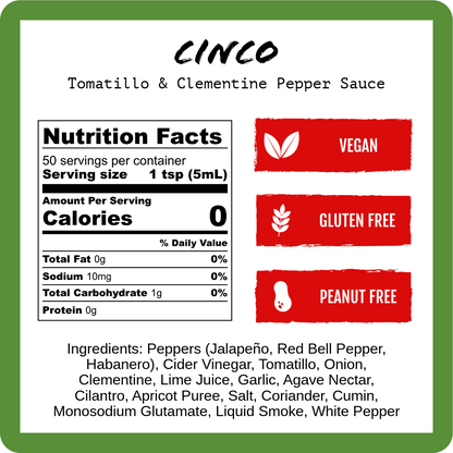 Cinco - Tomatillo & Clementine Pepper Sauce (9oz)