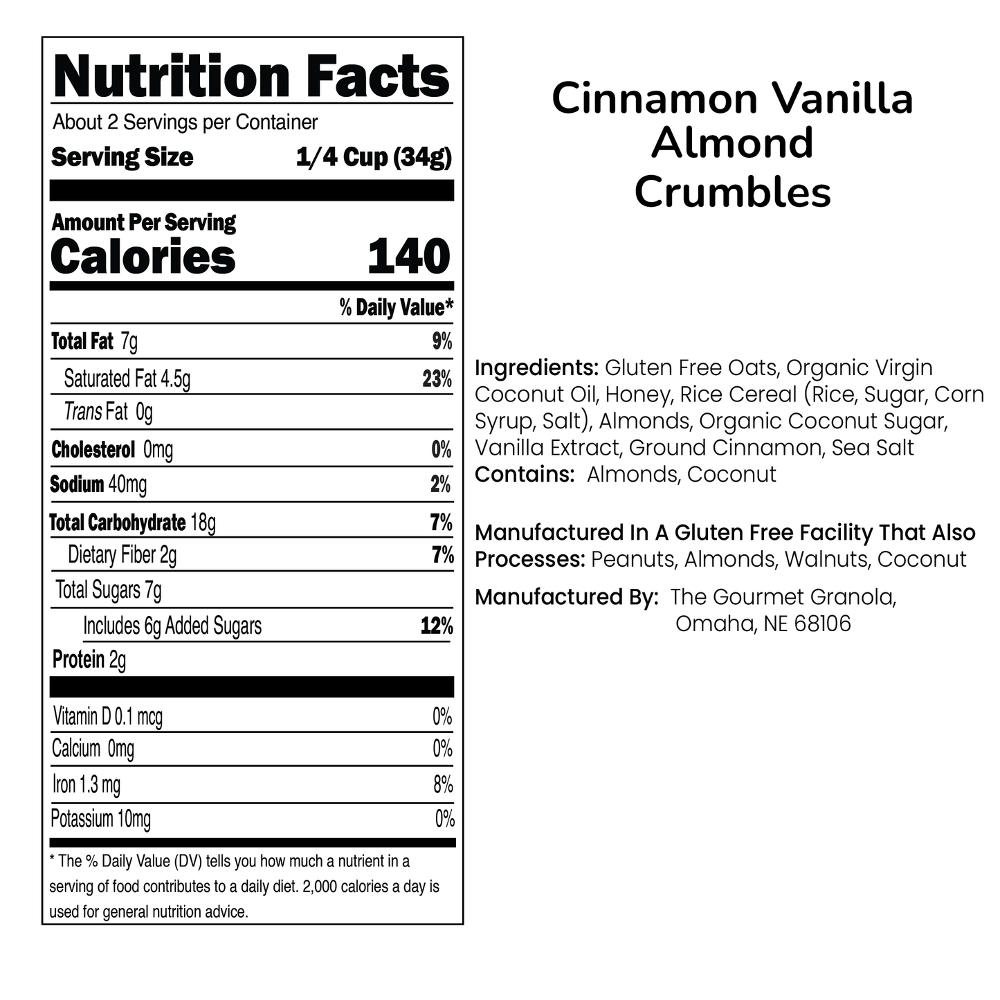 Cinnamon Vanilla Almond Crumbles