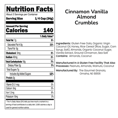Cinnamon Vanilla Almond Crumbles