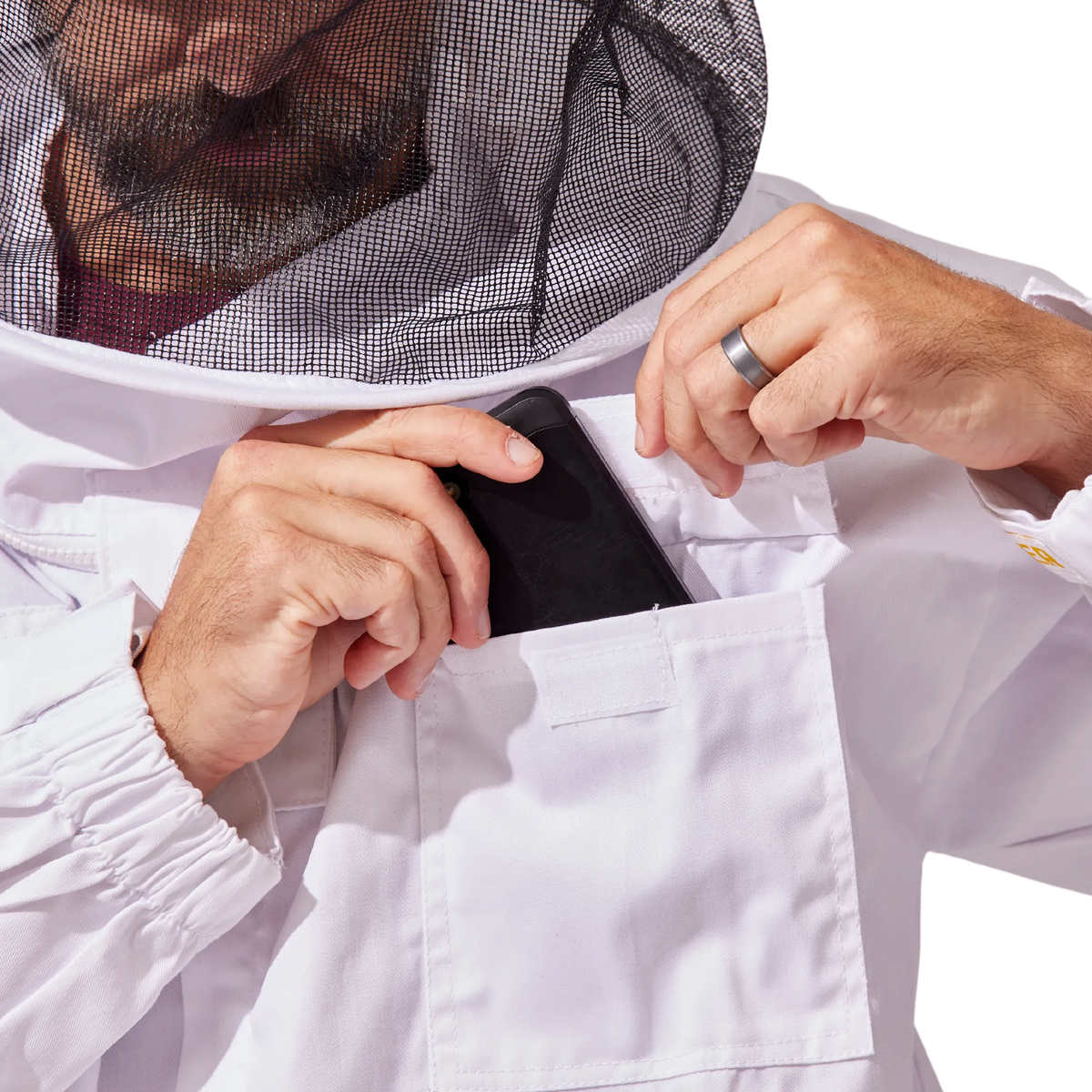 Classic Cotton Beekeeping Jacket with Round Veil, image 8 of 9