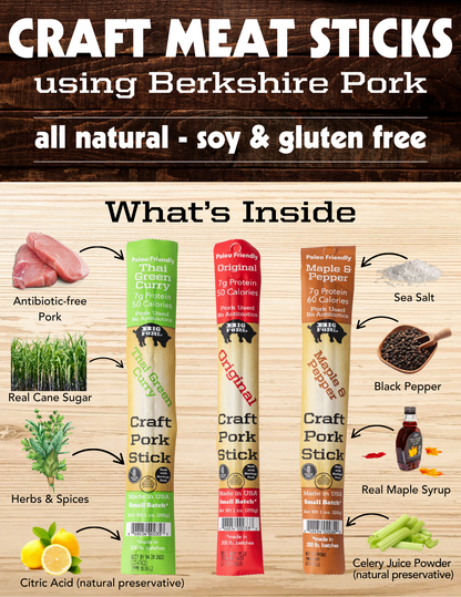 Craft Pork Snack Stick Collection (60 Sticks Total)