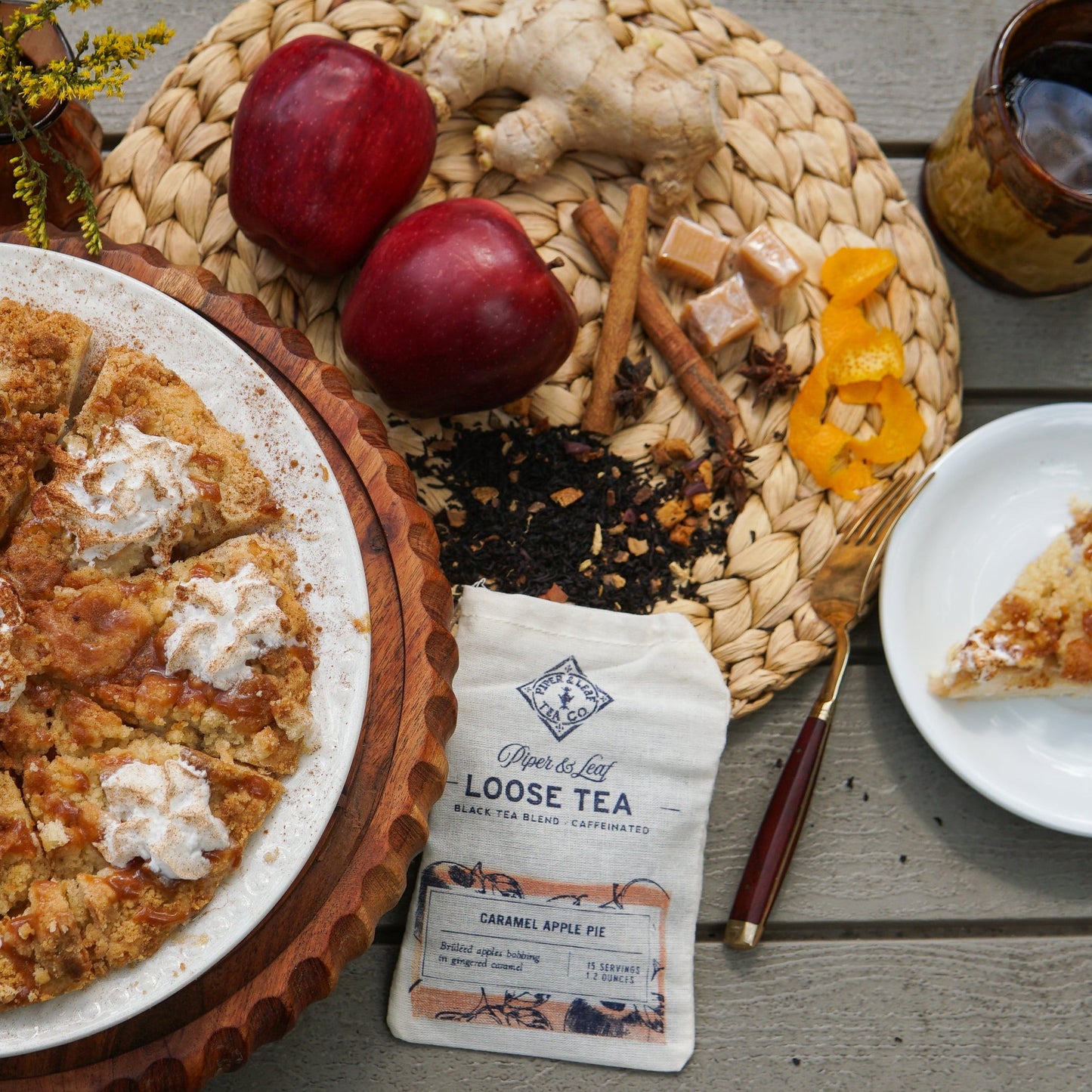 Caramel Apple Pie Muslin Bag of Loose Leaf Tea - 15 Servings