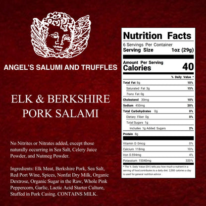 Elk and Berkshire Pork Salami (5.5oz)