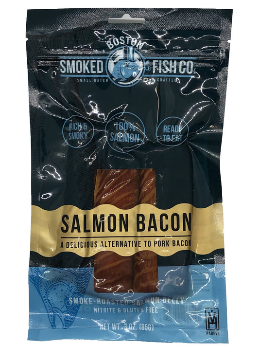 Salmon Bacon (Hot Smoked Belly) Food Service - 4 x 1.25 LB by Boston Smoked Fish