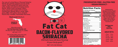 Bacon-Flavored Sriracha Chili Garlic Sauce with Bacon Flavoring (Vegan)