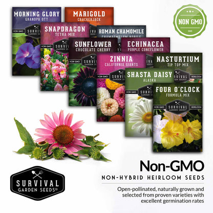 10 Flower Seed Collection - 10 Colorful & Useful Flower Varieties