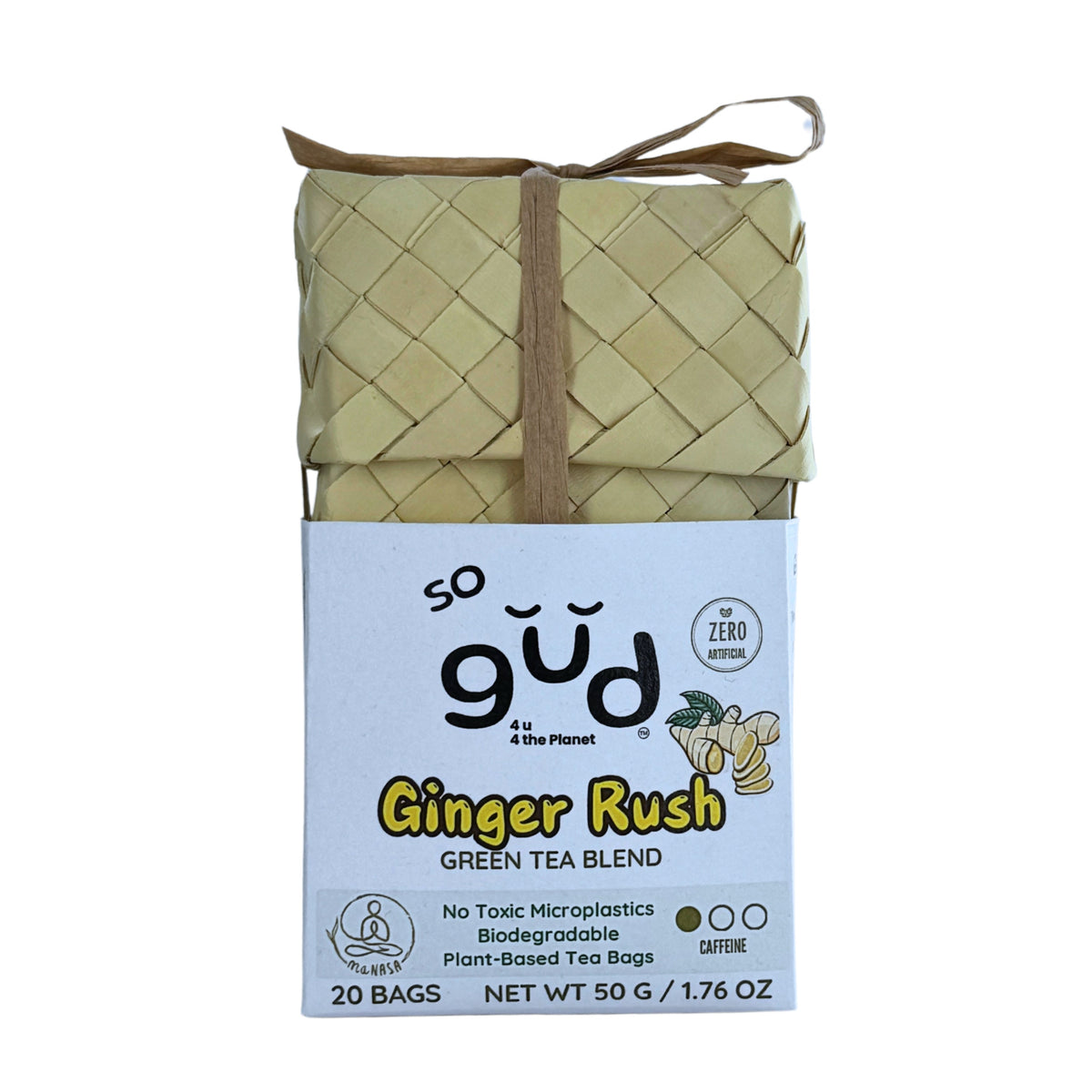 Ginger Rush Green Tea Blend | Plant-based Tea Bags by so gud