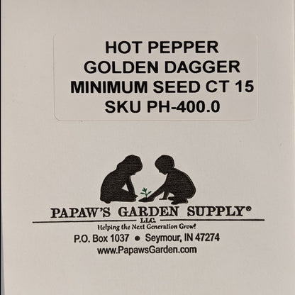 Golden Dagger Hybrid Hot Pepper Seeds
