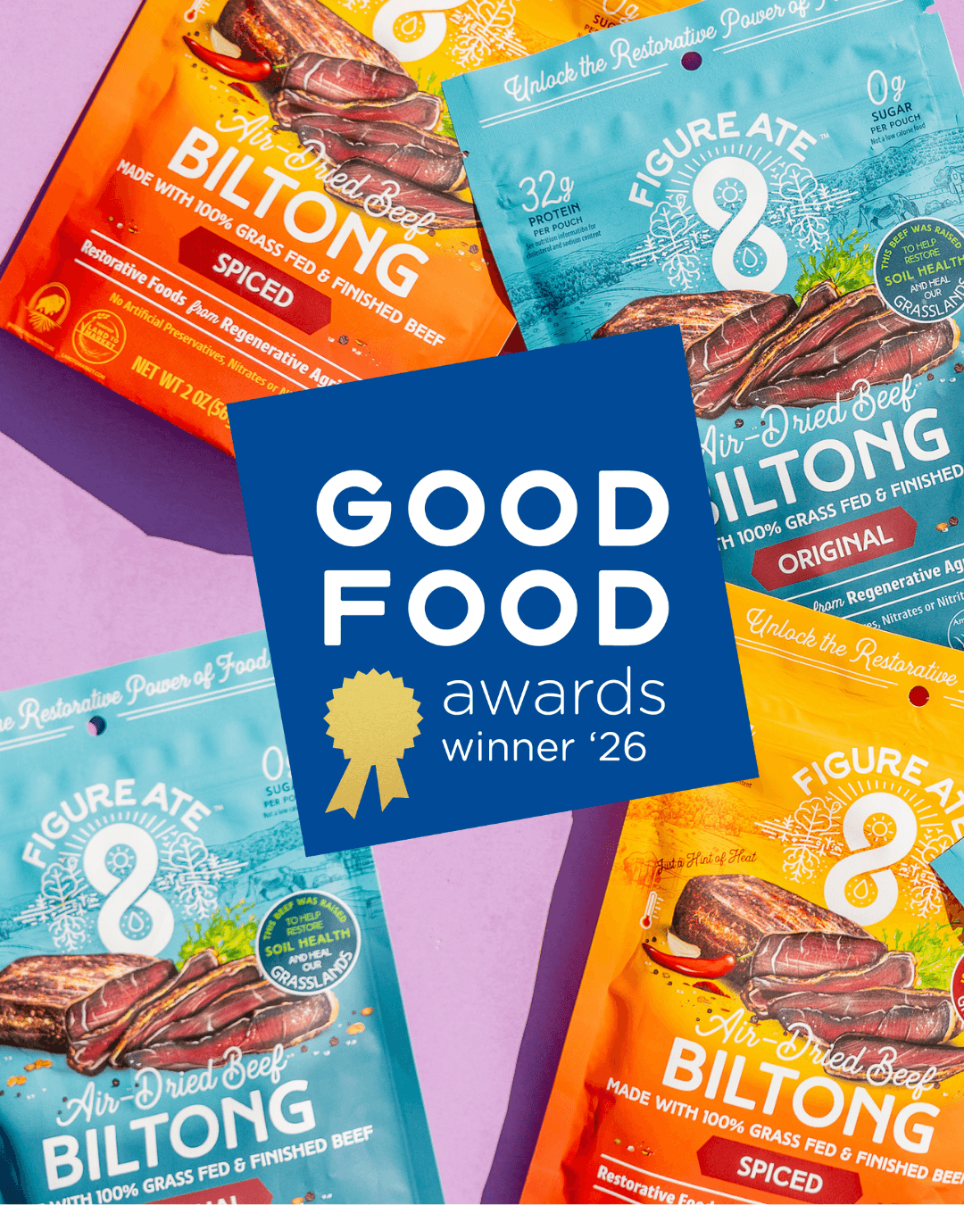 Spiced Grass Fed & Finished Beef Biltong, Pantry from Figure Ate Foods