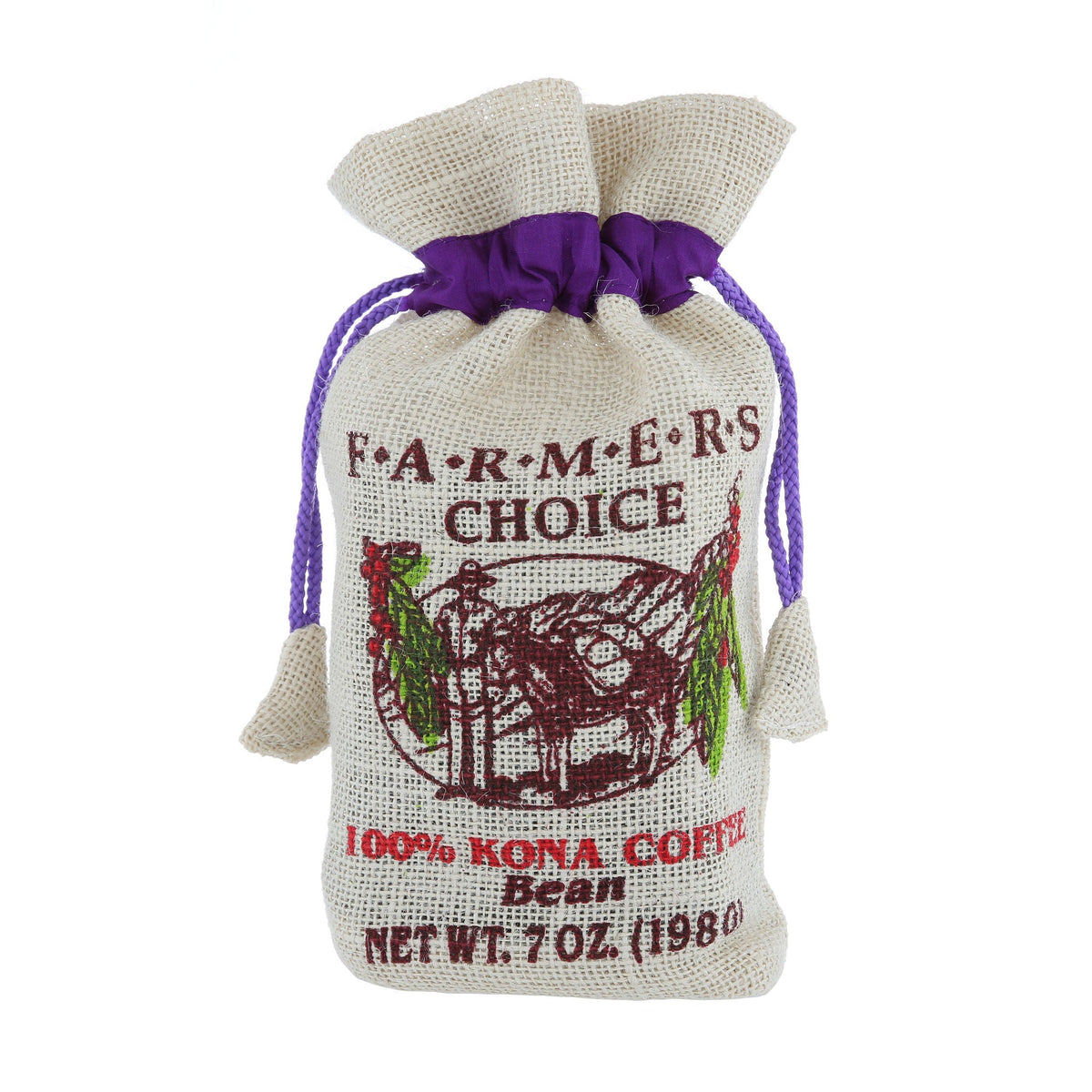 Farmers Choice 100% Kona Coffee Burlap Bag, image 2 of 2
