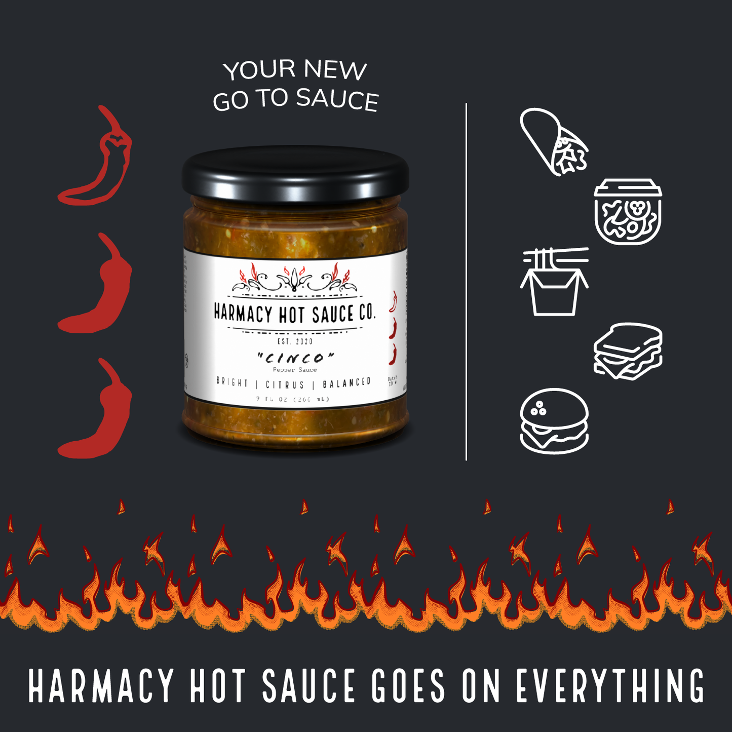 Cinco - Tomatillo & Clementine Pepper Sauce (9oz)