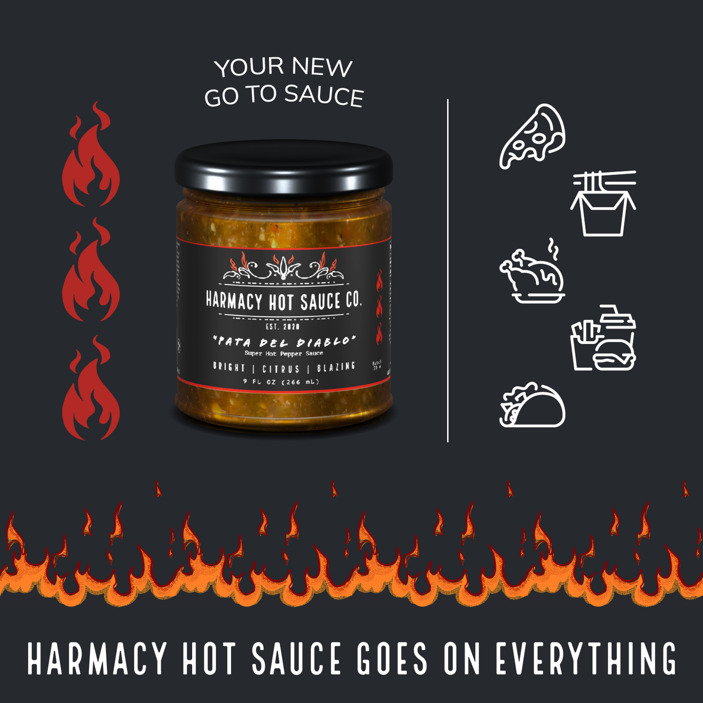 Pata del Diablo - Extra Hot Tomatillo & Clementine Pepper Sauce (9oz)