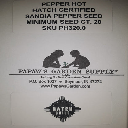 Hatch Cert. Sandia Chile Hot Pepper Seeds