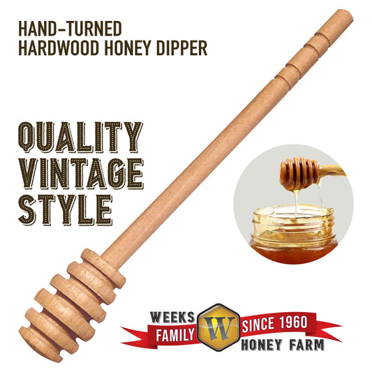 Vintage All-Natural Wooden Honey Dipper; 6.5 inch