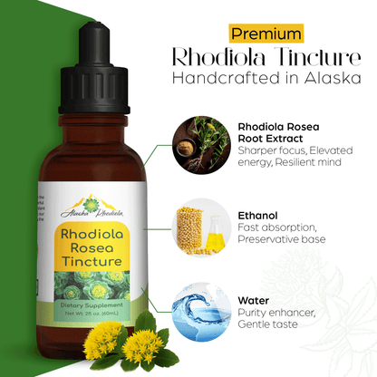 Rhodiola Rosea Tincture – Natural Stress & Energy Support (2 oz)