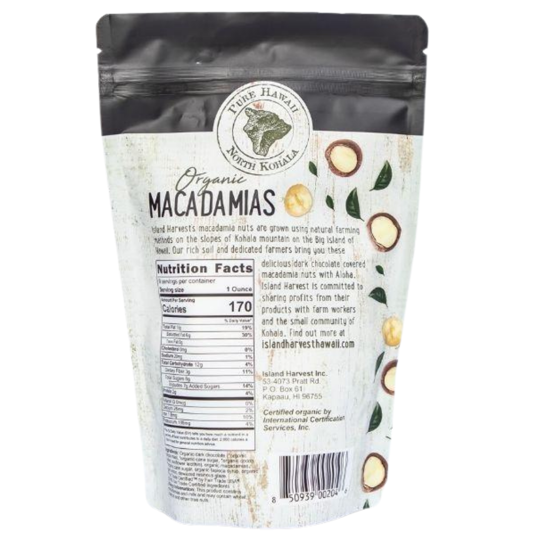 Island Harvest - Organic Macadamias Covered in Dark Chocolate