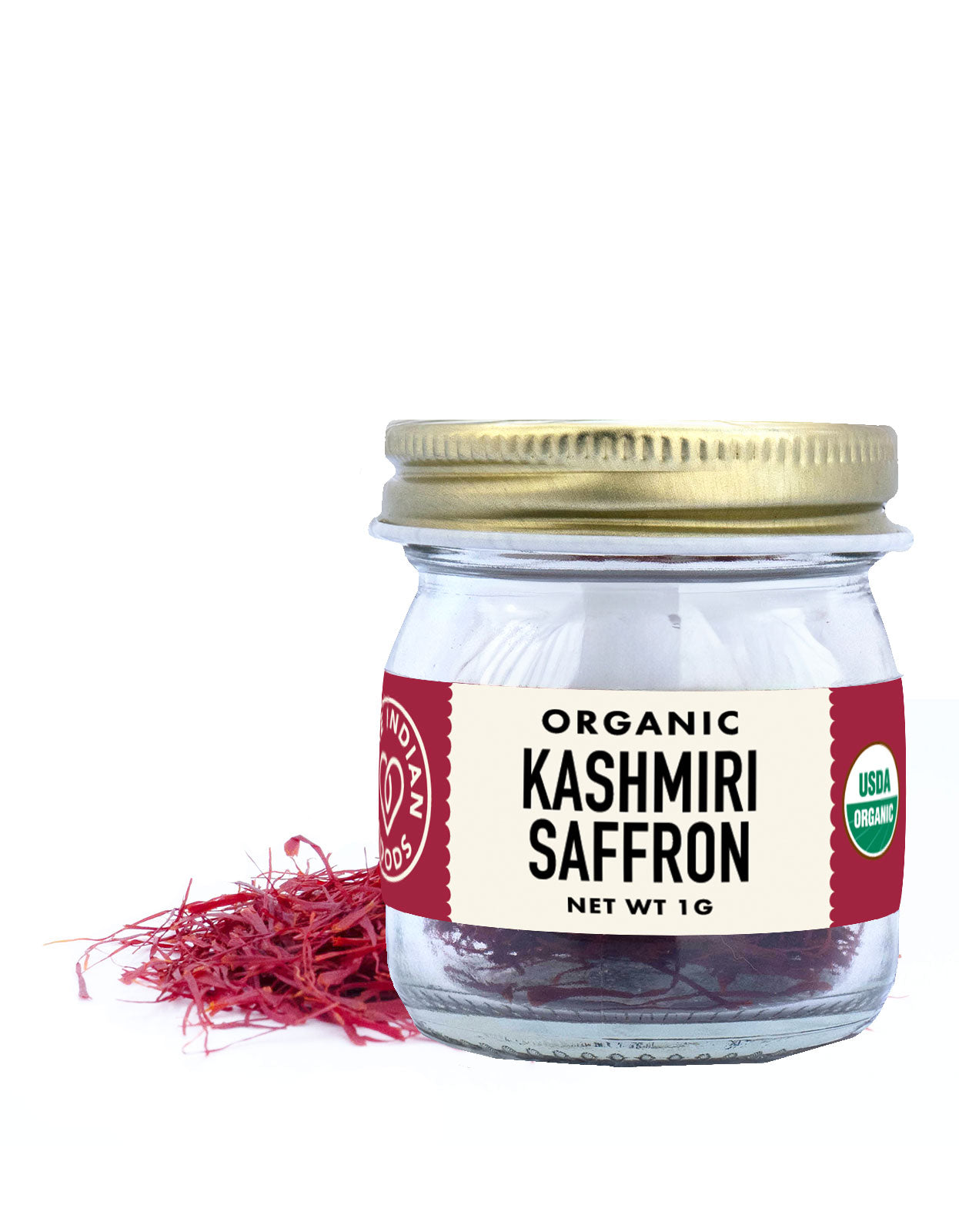 Kashmiri Saffron, Certified Organic - 1g, Herbs & Spices from Pure Indian Foods