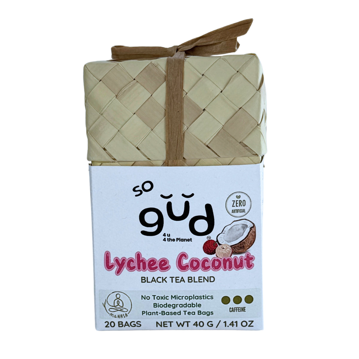 Lychee Coconut Black Tea | Plant-based Tea Bags by so gud
