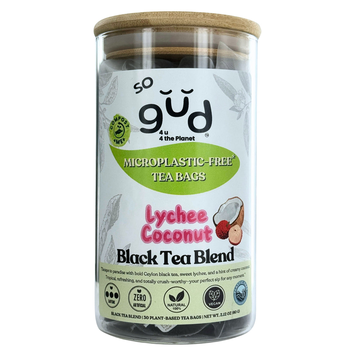 Lychee Coconut Black Tea | Plant-based Tea Bags, image 2 of 3