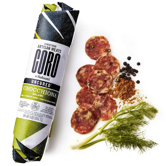 Uncured Finocchiona Salami Piccolo - 6 x 5 oz by Coro Foods