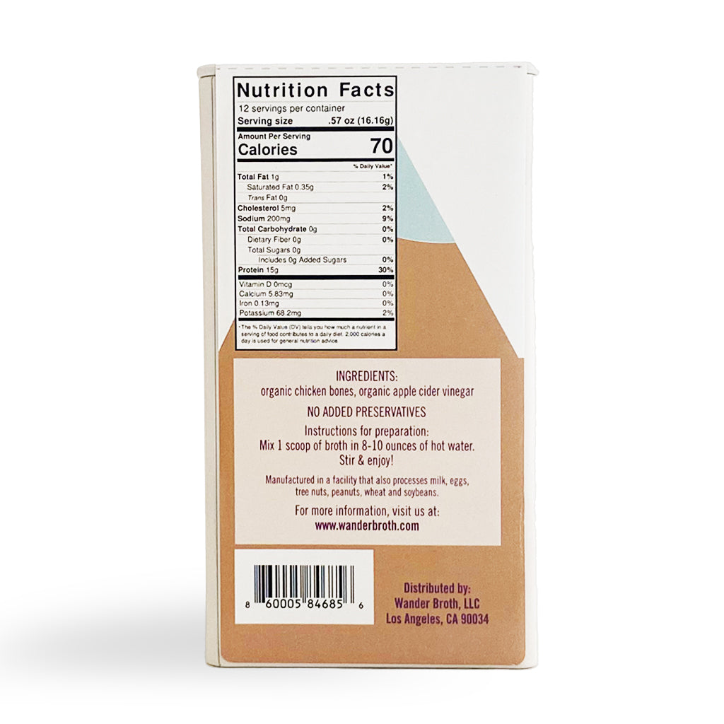 No Salt Added Organic Pasture-Raised Chicken Bone Broth - Bulk