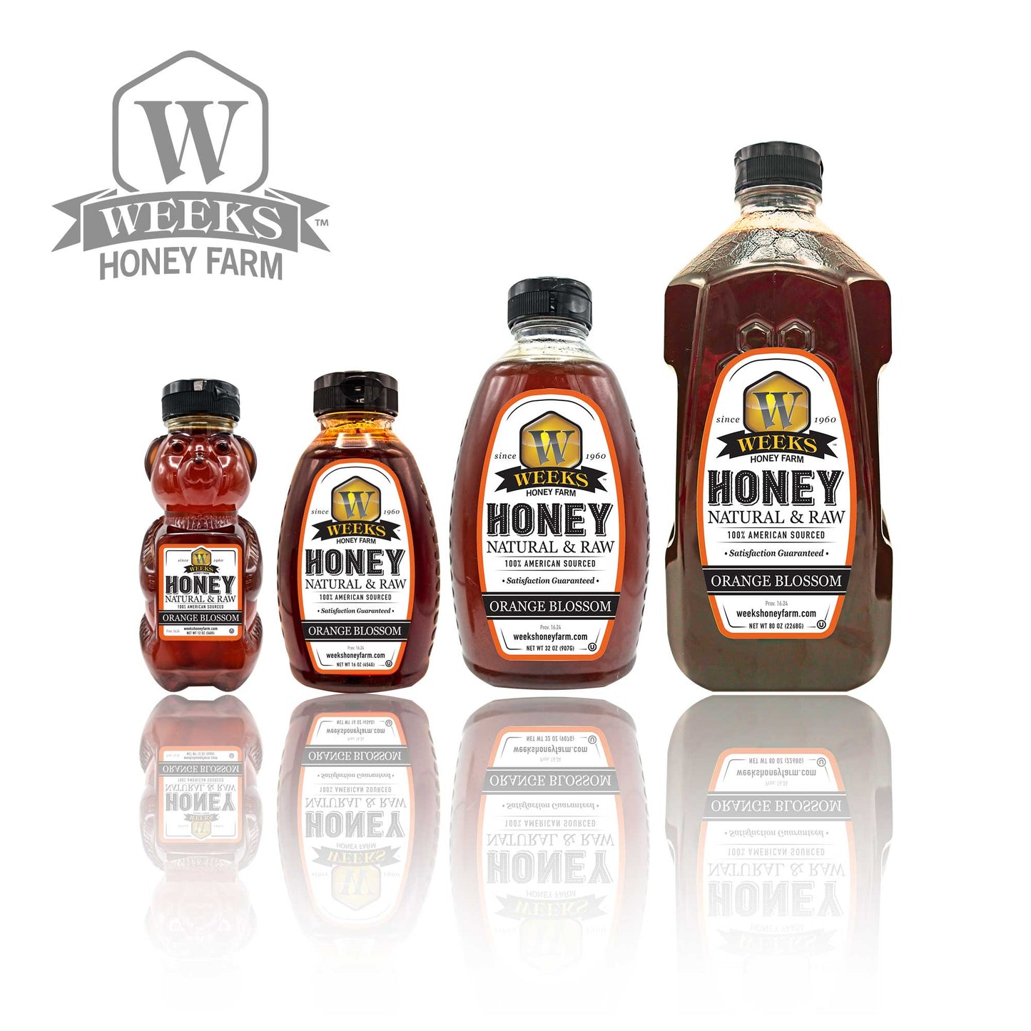 Pure Raw American Orange Blossom Honey - Unfiltered, All-Natural Citrus Sweetness