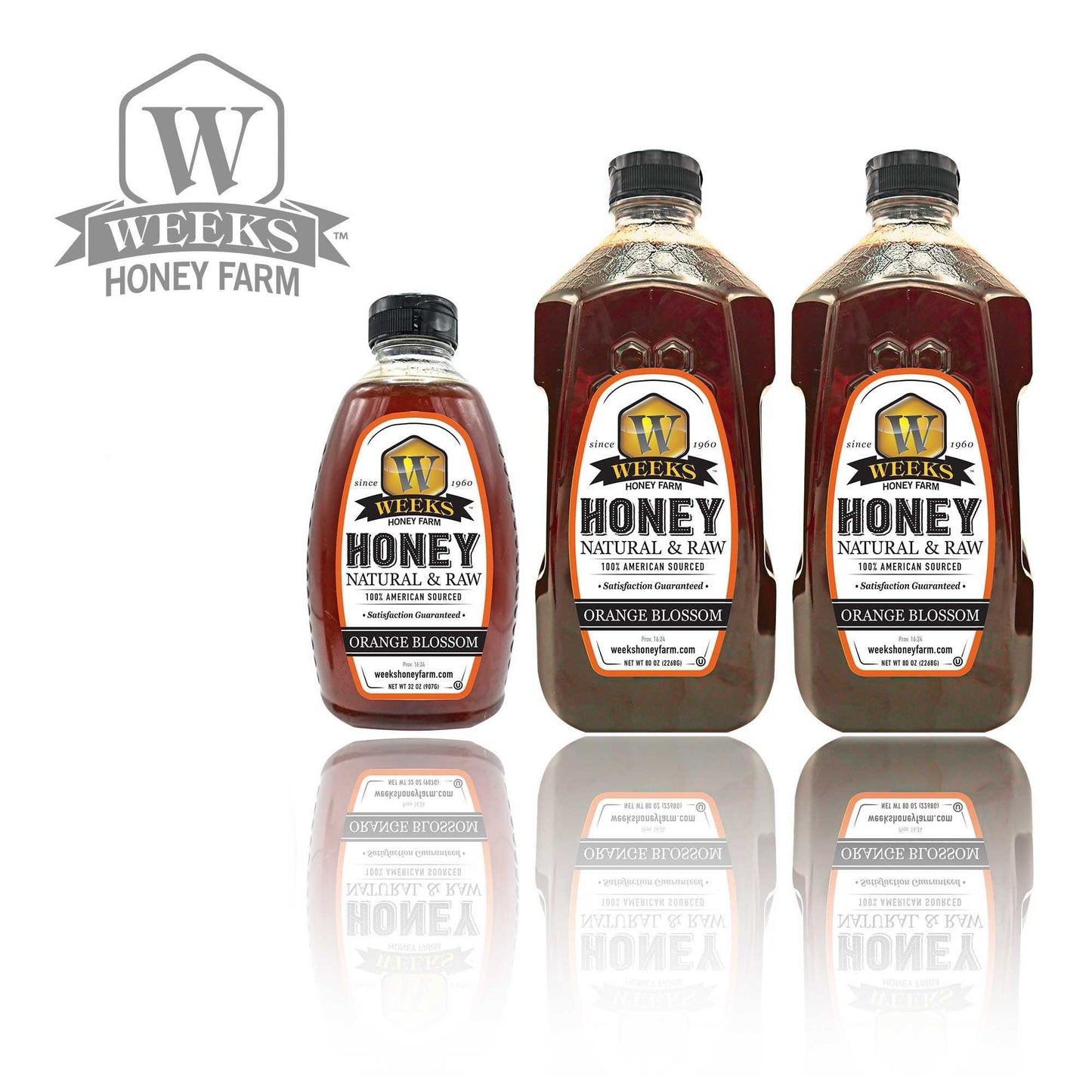Pure Raw American Orange Blossom Honey - Unfiltered, All-Natural Citrus Sweetness